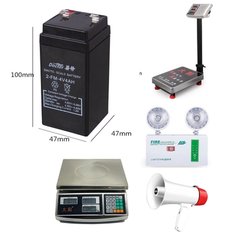 Pin Ắc Quy Khô 4v4ah Sạc Lại, Chuyên Dụng Cho Cân Điện Tử, Loa Kéo, Đèn Khẩn Cấp PVN6283