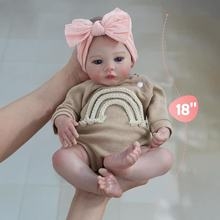 Búp Bê Thân Gòn + Thân Nhựa Mềm Mại 48 cm = 18 inch Reborn Silicon Vinyl Doll