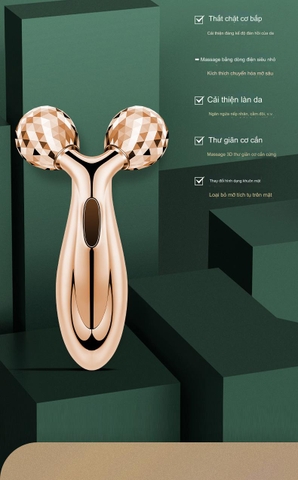 {Đủ Mẫu} Dụng cụ làm đẹp Cây Lăn Massage Mặt Và Body 3D Hàn Quốc xoa bóp Nâng Cơ Mặt chữ V Cầm Tay