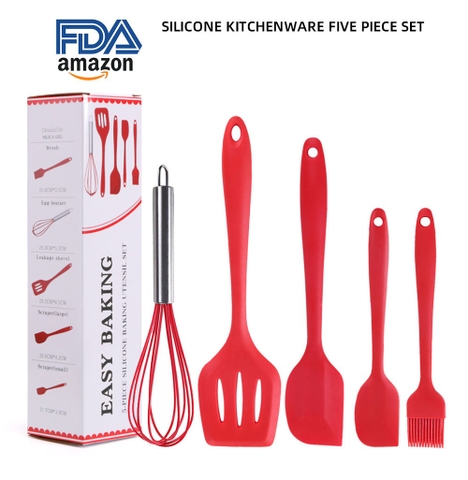 {Đủ Màu} Bộ Dụng Cụ Làm Bánh 5 Món Silicon Cao Cấp, Chịu Nhiệt Tốt