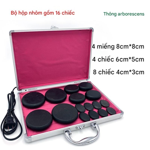 Bộ Hộp Nhôm Hấp Đá Nóng Massage (Cắm Điện) + 16 Viên Đá Cao Cấp PVN8190