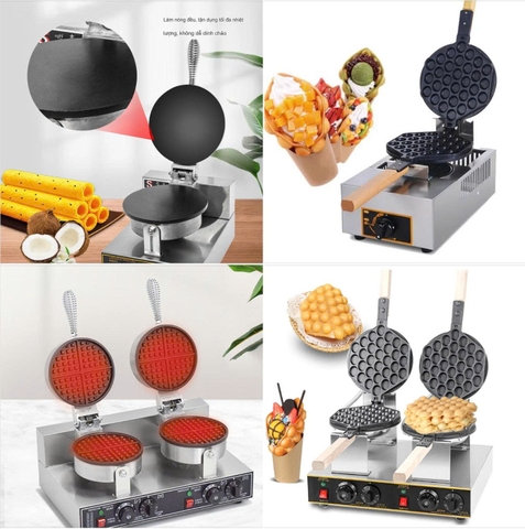 {ĐỦ MẪU} MÁY LÀM BÁNH KẸP – WAFFLE – ỐC QUẾ – TRỨNG GÀ NON – TỔ ONG  🔥 Dòng máy điện & gas | Công nghiệp