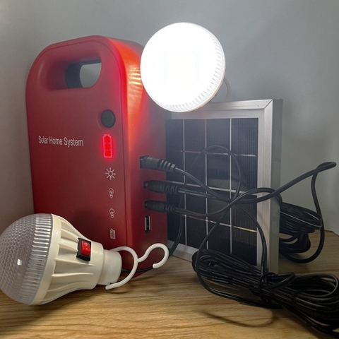 Máy Phát Điện RZH-H3 _3W Năng Lượng Mặt Trời Di Động, Hệ Thống Chiếu Sáng Gia Đình 2 Đèn Led Cổng Usb Để Sạc Thiết Bị PVN7880