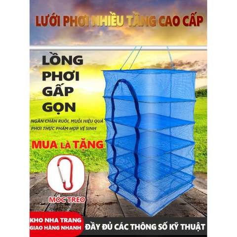 Lồng Lưới Phơi Khô Thực Phẩm Chống Côn Trùng Có Thể Gấp Gọn