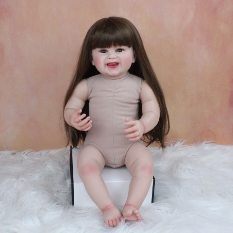 [Đủ mẫu] Búp Bê 55 cm = 22 inch Thân Gòn Mềm Mại  Reborn Silicon Vinyl Doll