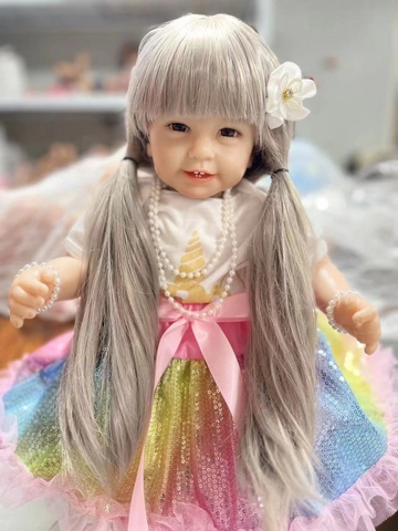 [Đủ mẫu] Búp Bê 55 cm = 22 inch Thân Gòn Mềm Mại  Reborn Silicon Vinyl Doll