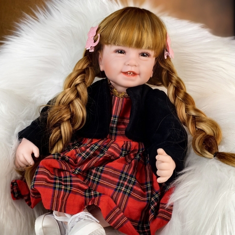 [Đủ mẫu] Búp Bê 55 cm = 22 inch Thân Gòn Mềm Mại  Reborn Silicon Vinyl Doll