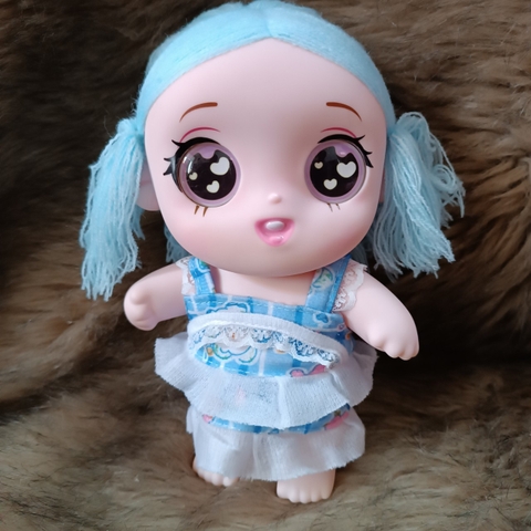 Búp Bê Nhựa vinyl 20 cm 7 inch Tóc Len Cotton Dễ Thương