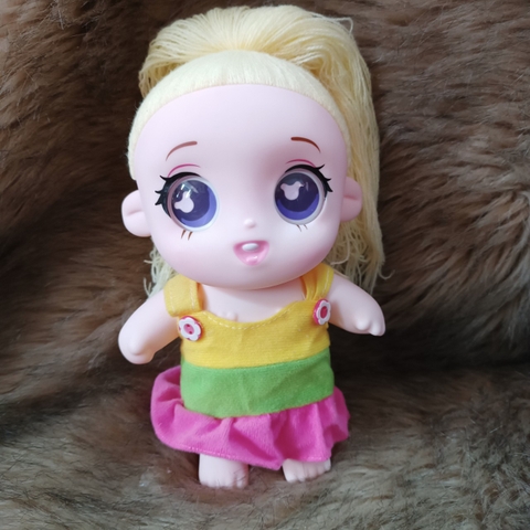 Búp Bê Nhựa vinyl 20 cm 7 inch Tóc Len Cotton Dễ Thương