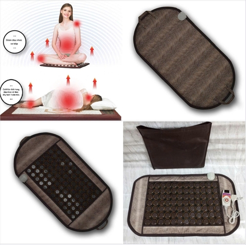 {Đủ Mẫu} Đệm Thảm Đá Nóng Hàn Quốc 84×48 cm Đá Ngọc Bích Tourmalin Nệm Sưởi Ấm Giảm Đau Lưng, Bụng Massage Trị Liệu Xài