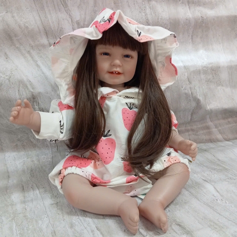 [Đủ mẫu] Búp Bê 55 cm = 22 inch Thân Gòn Mềm Mại  Reborn Silicon Vinyl Doll