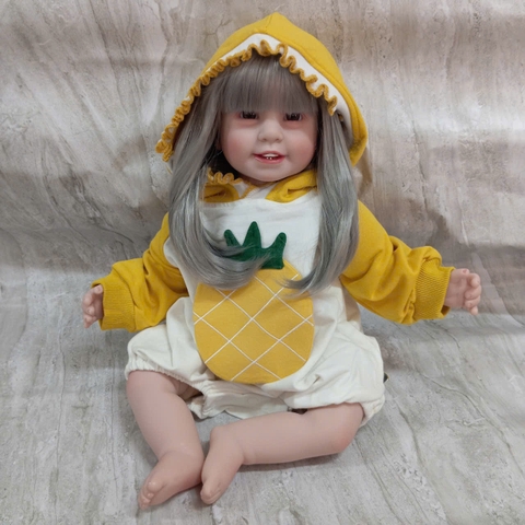 [Đủ mẫu] Búp Bê 55 cm = 22 inch Thân Gòn Mềm Mại  Reborn Silicon Vinyl Doll