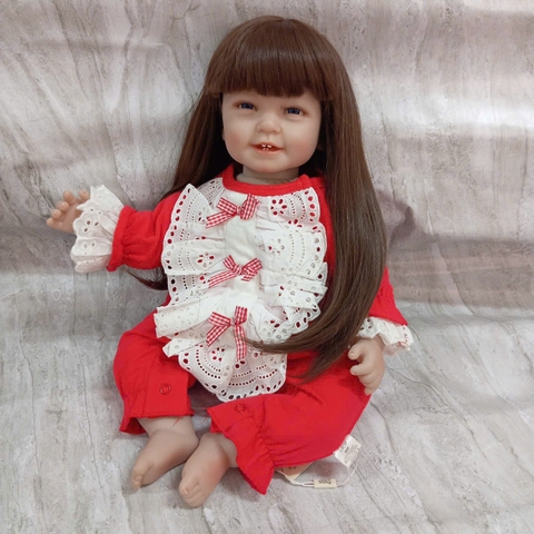 [Đủ mẫu] Búp Bê 55 cm = 22 inch Thân Gòn Mềm Mại  Reborn Silicon Vinyl Doll