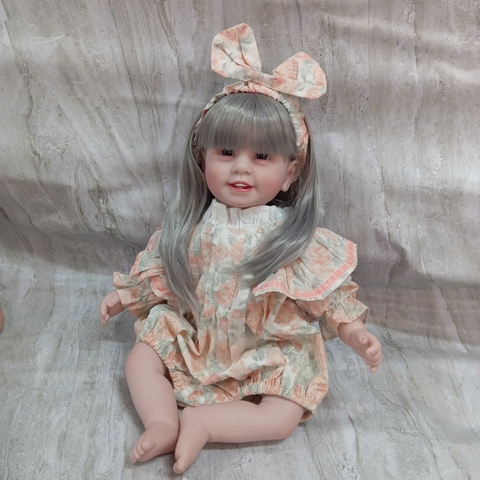 [Đủ mẫu] Búp Bê 55 cm = 22 inch Thân Gòn Mềm Mại  Reborn Silicon Vinyl Doll