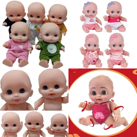 {Đủ Mẫu} Búp Bê Nhựa Cao Cấp Tái Sinh 21 cm 8 inch Mắt To 3D Reborn Vynil Baby Doll