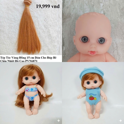 {Đủ Màu} Tép Tóc Giả 5 cm, 15 cm, 25 cm Dán Cho Búp Bê Chịu Nhiệt Độ Cao