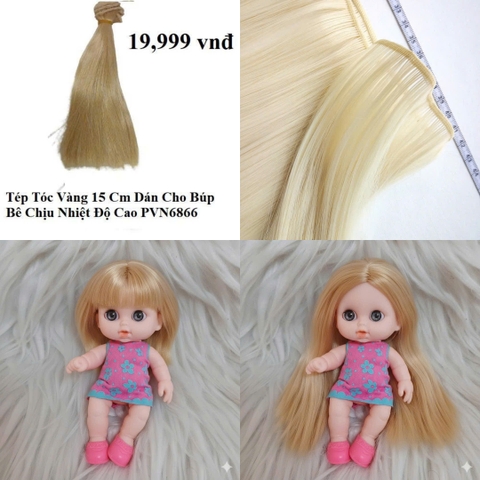 {Đủ Màu} Tép Tóc Giả 5 cm, 15 cm, 25 cm Dán Cho Búp Bê Chịu Nhiệt Độ Cao