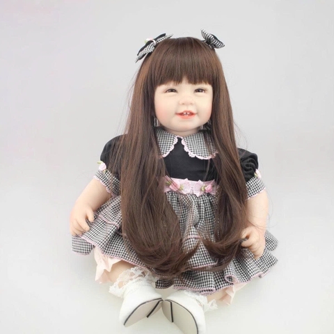 [Đủ mẫu] Búp Bê 55 cm = 22 inch Thân Gòn Mềm Mại  Reborn Silicon Vinyl Doll
