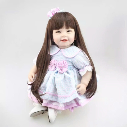 [Đủ mẫu] Búp Bê 55 cm = 22 inch Thân Gòn Mềm Mại  Reborn Silicon Vinyl Doll