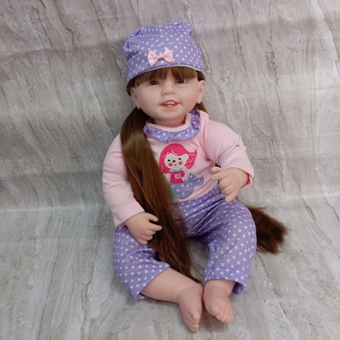 [Đủ mẫu] Búp Bê 55 cm = 22 inch Thân Gòn Mềm Mại  Reborn Silicon Vinyl Doll