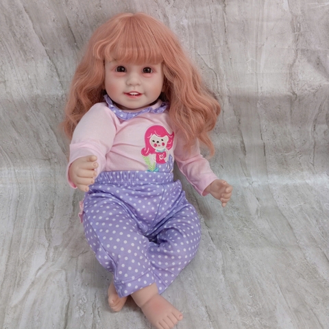 [Đủ mẫu] Búp Bê 55 cm = 22 inch Thân Gòn Mềm Mại  Reborn Silicon Vinyl Doll