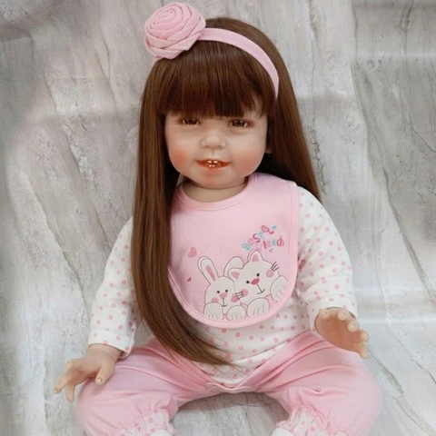 [Đủ mẫu] Búp Bê 55 cm = 22 inch Thân Gòn Mềm Mại  Reborn Silicon Vinyl Doll