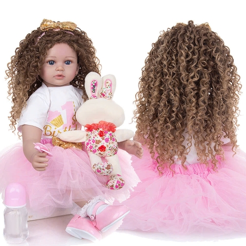{ĐỦ MÀU} TÓC TƠ GIẢ CHỊU NHIỆT CHO BÚP BÊ TÁI SINH vòng Đầu 30 cm 50 cm = 20 inch Doll + vòng Đầu 34 cm 55 cm = 22 inch Doll, búp bê mini 20 cm (Ixdoll)