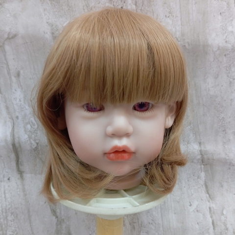 {ĐỦ MÀU} TÓC TƠ GIẢ CHỊU NHIỆT CHO BÚP BÊ TÁI SINH vòng Đầu 30 cm 50 cm = 20 inch Doll + vòng Đầu 34 cm 55 cm = 22 inch Doll, búp bê mini 20 cm (Ixdoll)