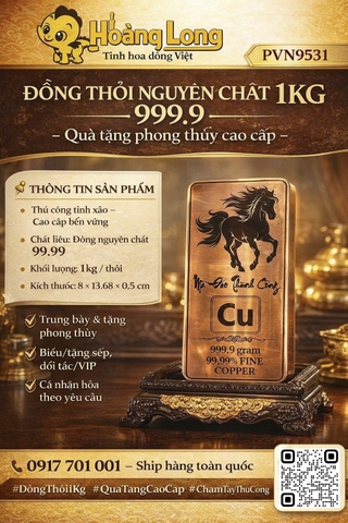 🌟 ĐỒNG THỎI NGUYÊN CHẤT CU 999.9 Hình 🐎 Ngựa – QUÀ TẶNG PHONG THỦY, ĐẦU TƯ GIÁ TRỊ 🌟