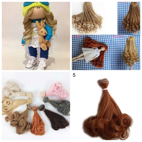 {Đủ Màu} Tép Tóc Giả 5 cm, 15 cm, 25 cm Dán Cho Búp Bê Chịu Nhiệt Độ Cao