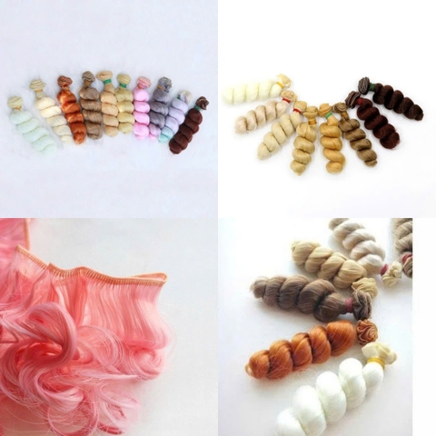 {Đủ Màu} Tép Tóc Giả 5 cm, 15 cm, 25 cm Dán Cho Búp Bê Chịu Nhiệt Độ Cao