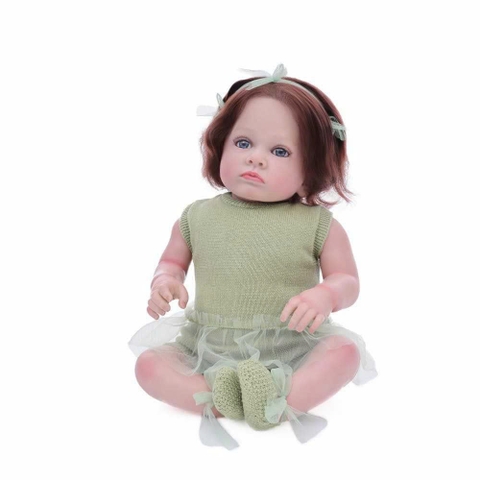 [Đủ mẫu] Búp Bê 55 cm = 22 inch Thân Gòn Mềm Mại  Reborn Silicon Vinyl Doll