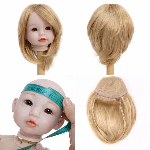 {ĐỦ MÀU} TÓC TƠ GIẢ CHỊU NHIỆT CHO BÚP BÊ TÁI SINH vòng Đầu 30 cm 50 cm = 20 inch Doll + vòng Đầu 34 cm 55 cm = 22 inch Doll, búp bê mini 20 cm (Ixdoll)