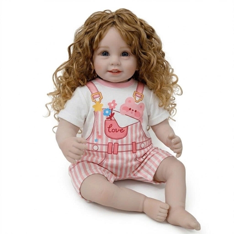 [Đủ mẫu] Búp Bê 55 cm = 22 inch Thân Gòn Mềm Mại  Reborn Silicon Vinyl Doll