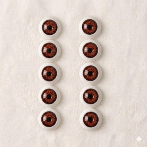 Hộp 100 pcs Phụ Kiện Mắt 3D 12 mm Nhựa Cho Búp Bê 12 cm 5 Inch Doll Động Vật Dành Cho Đồ Chơi, Làm Thủ Công