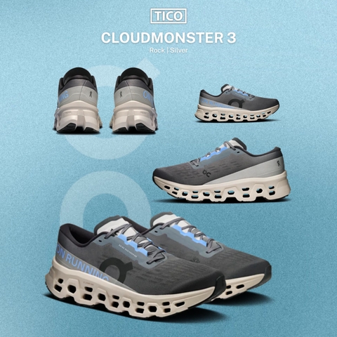Giày Chạy Bộ Nam On Running Cloudmonster 3 Rock | Silver