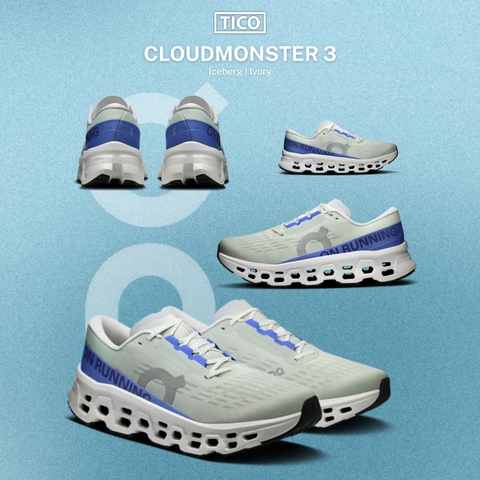 Giày Chạy Bộ Nam On Running Cloudmonster 3 Iceberg | Ivory