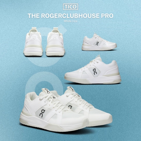 Giày Quần Vợt Nữ On Running THE ROGER Clubhouse Pro White | Ice