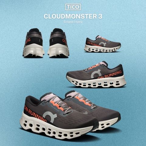 Giày Chạy Bộ Nữ On Running Cloudmonster 3 Eclipse | Ivory