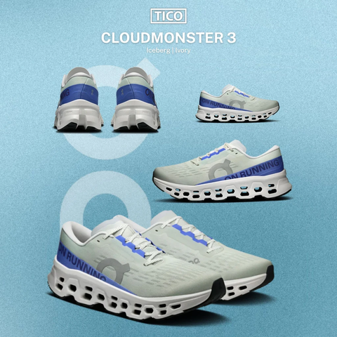 Giày Chạy Bộ Nam On Running Cloudmonster 3 Iceberg | Ivory