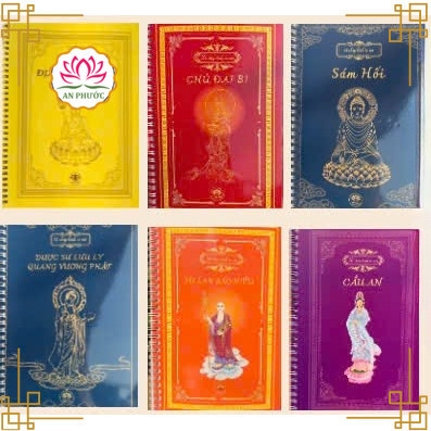 Combo 6 Cuốn Sổ Tay Chép Kinh In Mờ - trọn bộ vở chép kinh
