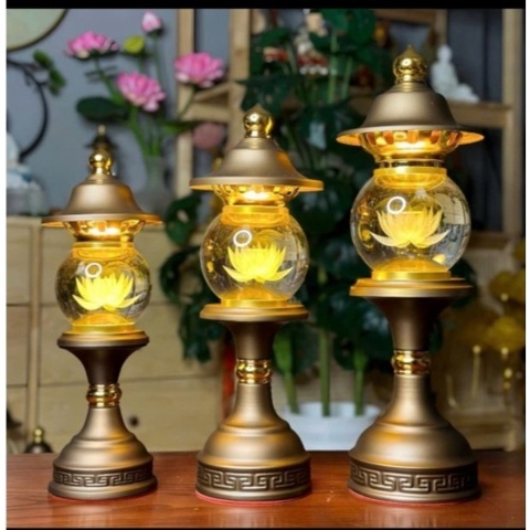 Đèn Thờ Điện Chóp Cầu Hoa Sen - Đèn Điện Hoa Sen AP09