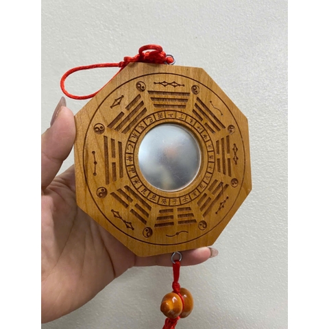 Gương Bát Quái Lồi Gỗ Đào