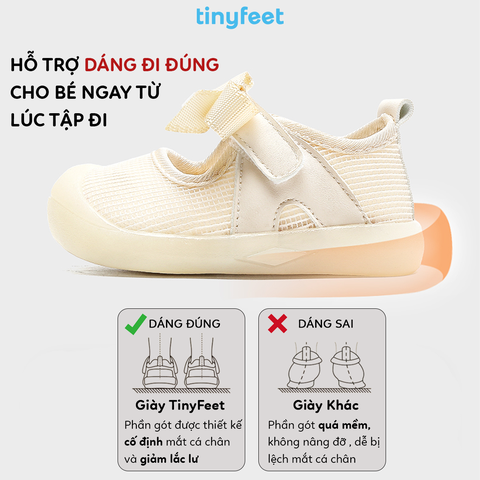 Giày tập đi cho bé TINYFEET WJ08 cho bé gái nhẹ nhàng, dễ thương