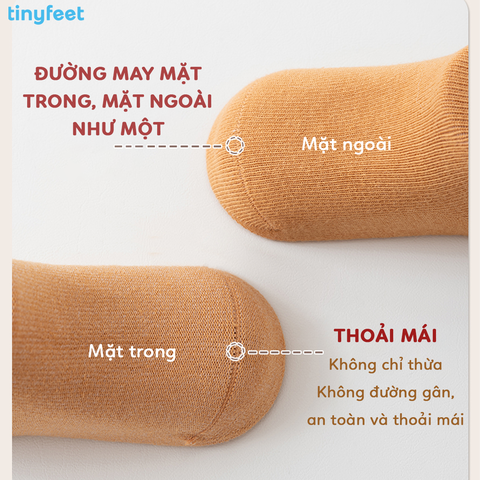 Tất Vớ cho bé 1-3 tuổi TINYFEET KS07 cotton dày dặn, không xù lông