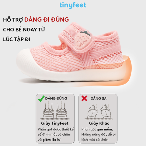 Giày tập đi cho bé TINYFEET WJ07 dễ thương, thoáng khí, mềm mại