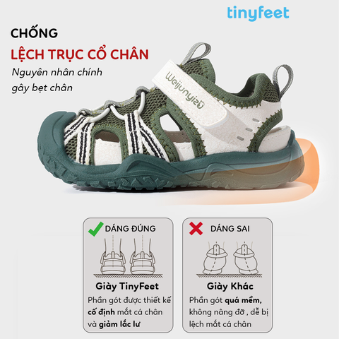 Giày cho bé TINYFEET WJ34 thể thao, thoáng khí, chống bẹt chân