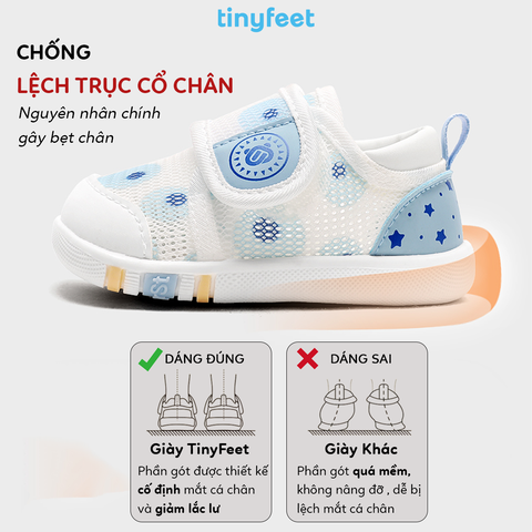 Giày tập đi cho bé TINYFEET WJ15 nhẹ êm, chống bẹt chân