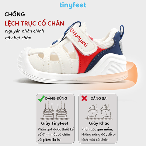 Giày tập đi cho bé TINYFEET WJ13 dáng thể thao, chống bẹt chân