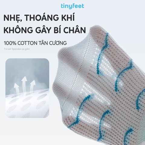 Tất Vớ cotton cho bé 1-3 tuổi TINYFEET KS11 mềm mại, kháng khuẩn